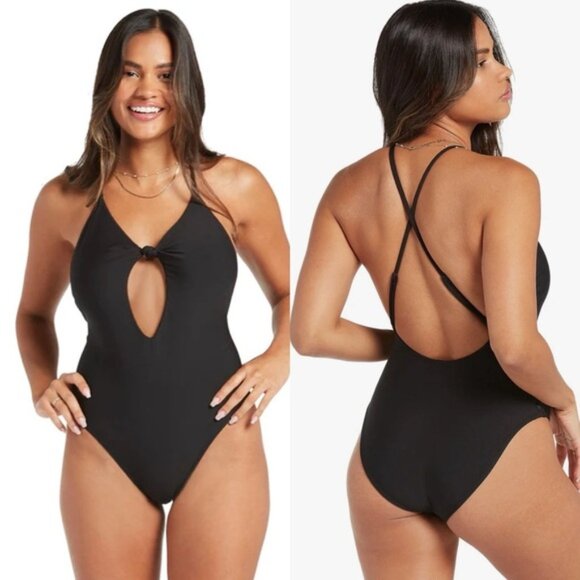 Volcom Simply Seamless One Piece Swimsuit Black - Picture 1 of 8